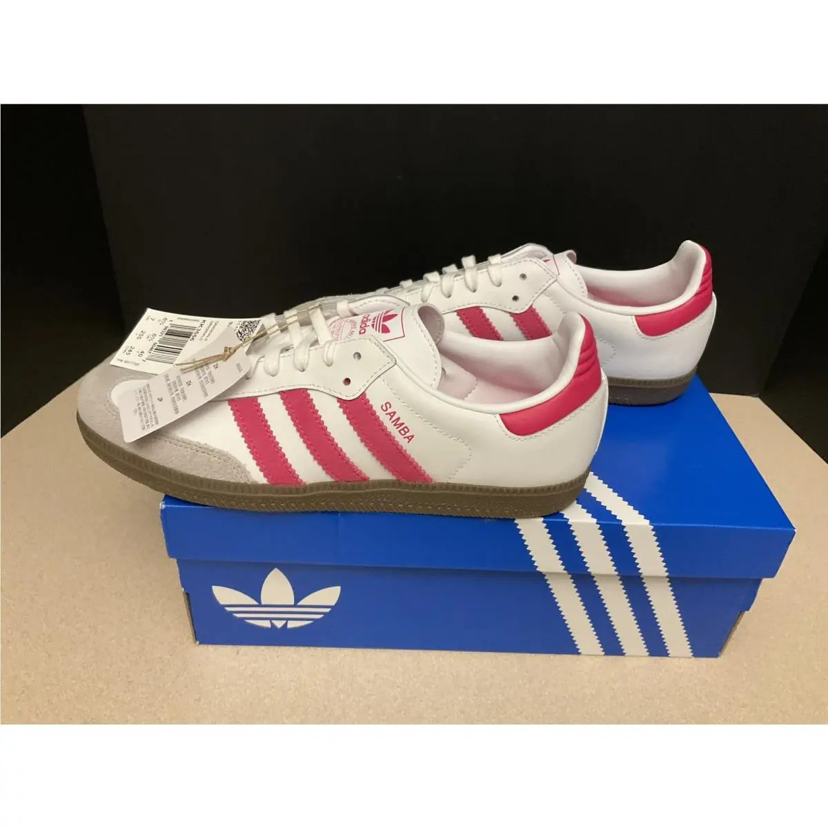 Adidas Originals Samba OG White/pink Shoes. Youth’s 7. Women’s 8. Nice