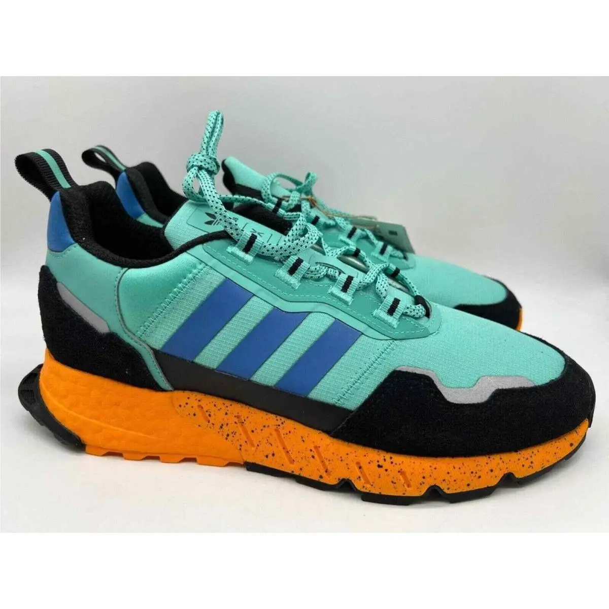 Adidas ZX 1K Boost Athletic Shoes Acid Mint Orange GX6568 Men`s Size 10