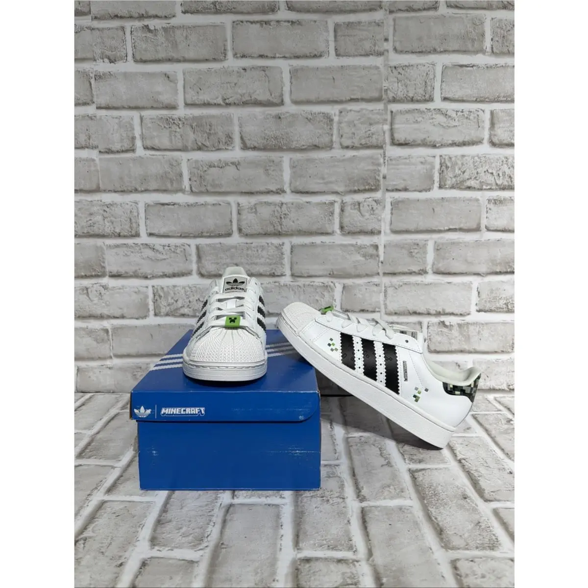 Adidas Superstar II x Minecraft Kids Sneakers Sz 6 W7.5 JQ8749