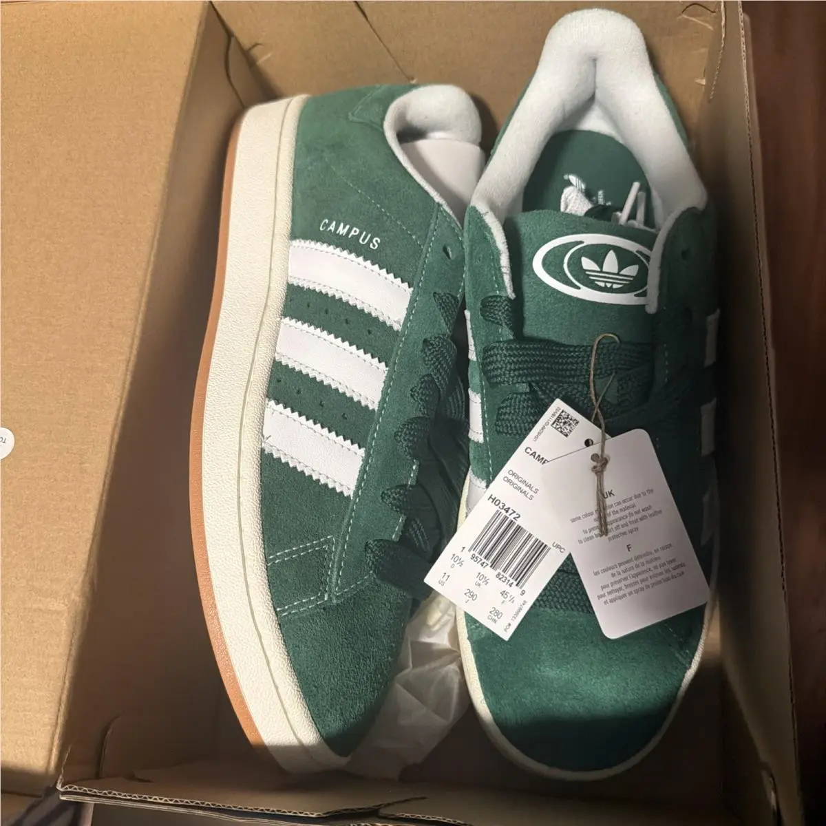 Adidas Campus 00s Originals Sz 11 Men.green/cloud