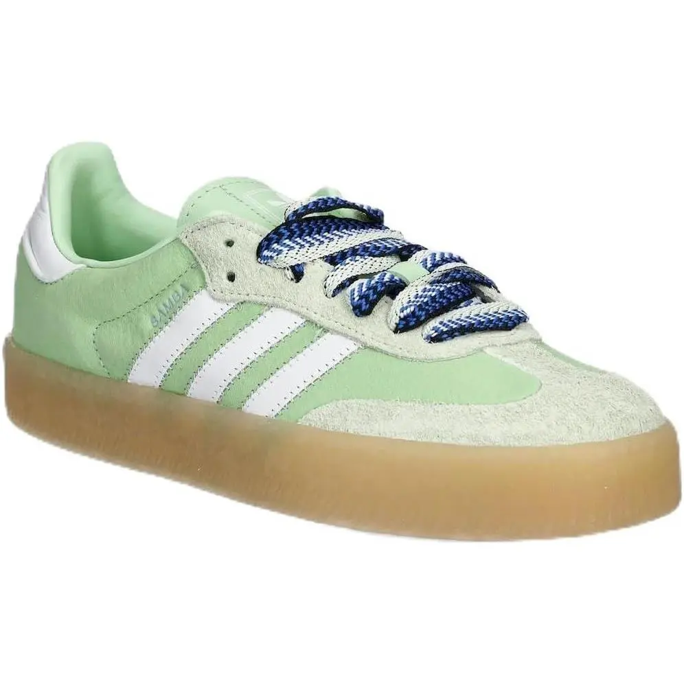 Adidas Sambae Women’s Shoes Semi Green Spark White Blue Size 9 Sneakers