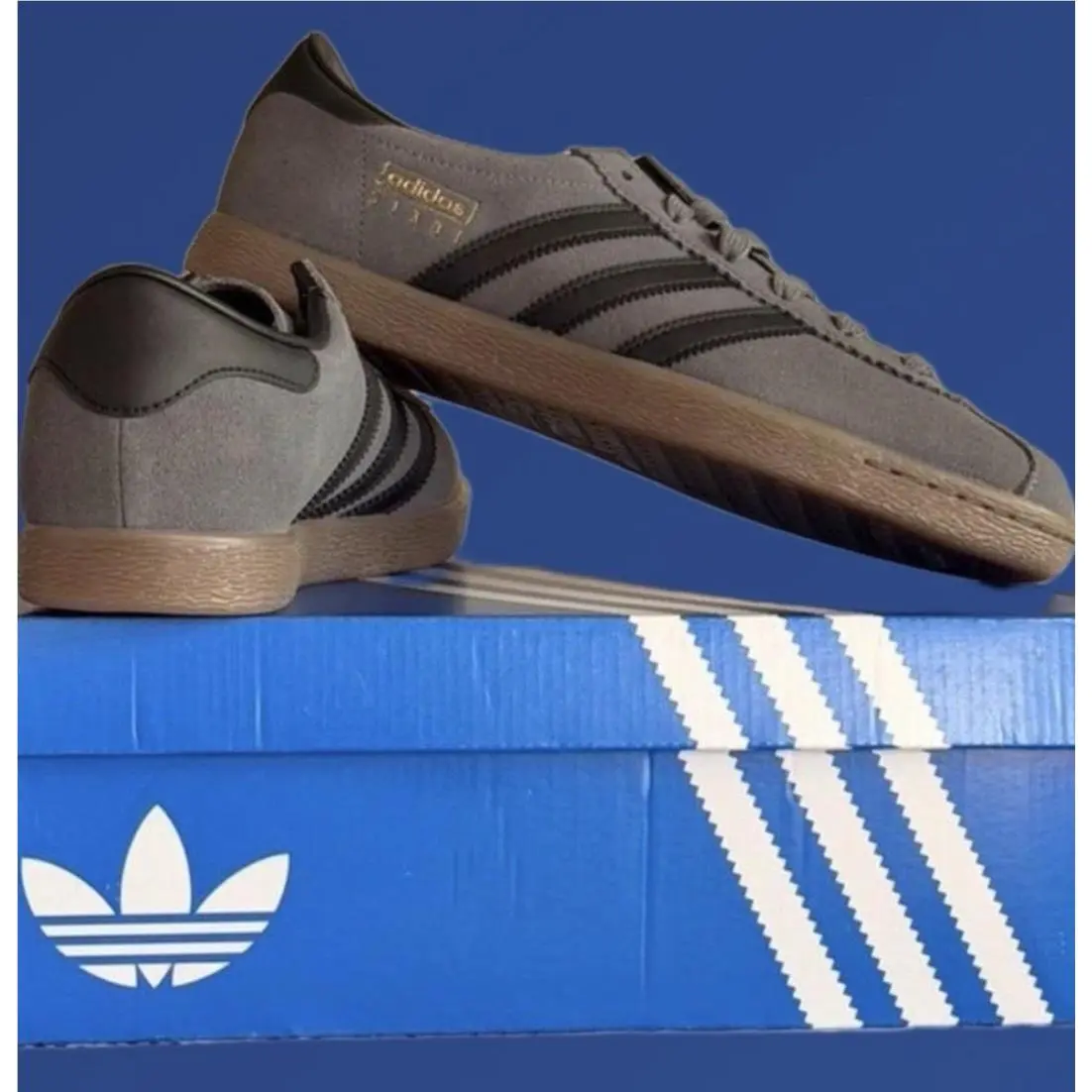Adidas Originals Stadt Black Grey Gum Men`s Sz 11 Sneakers Casual Shoes