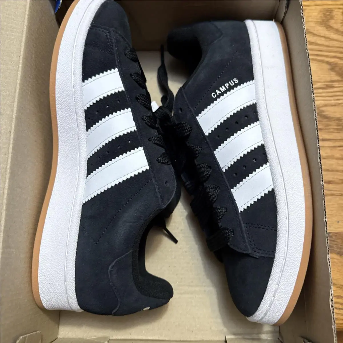 Adidas Campus 00s J Youth Size 7 Kids Black Suede Sneakers Shoes HQ6638