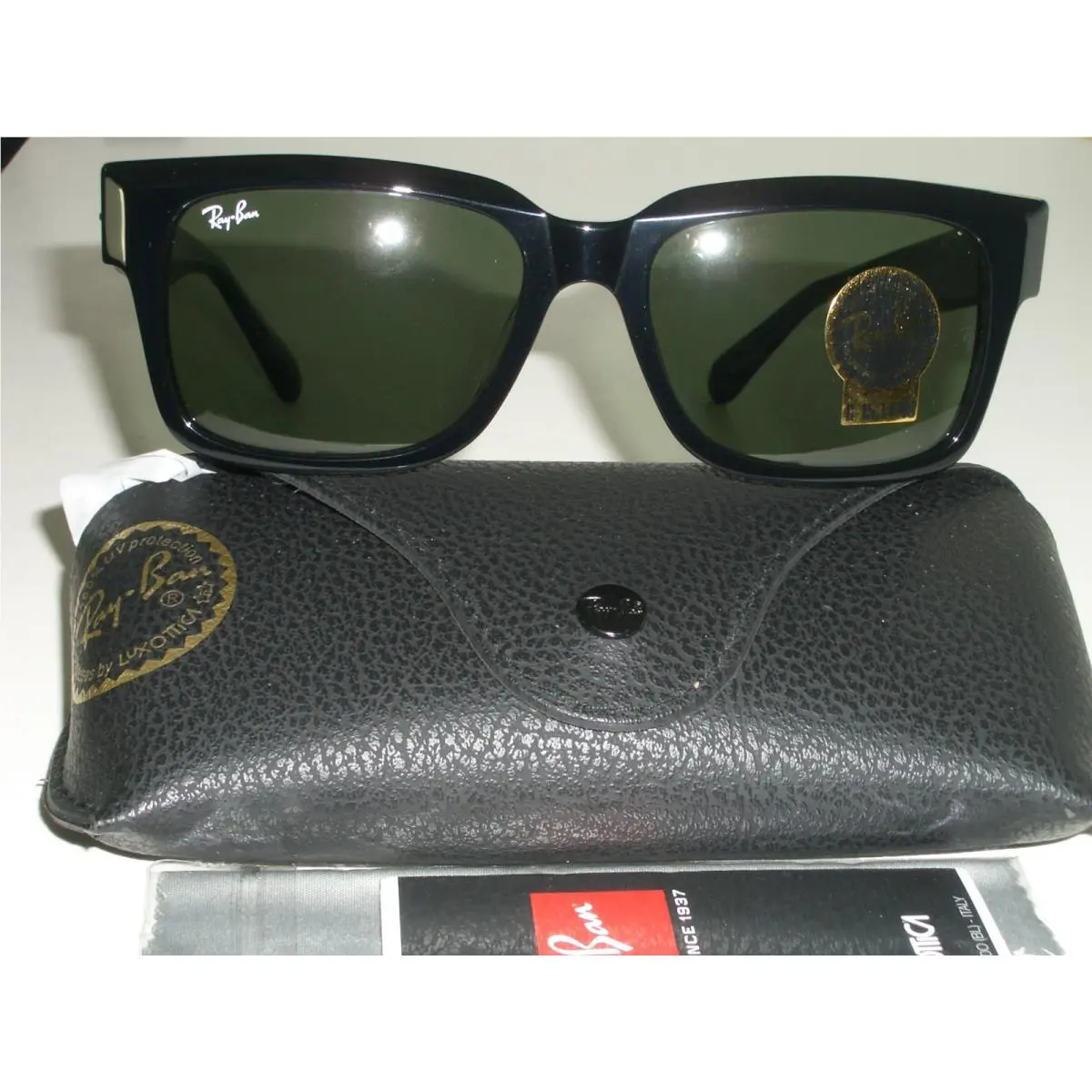 Ray Ban RB2191 Inverness 54 18mm 145 Shiny Black G15 Rectangular Sunglasses by Ray-Ban