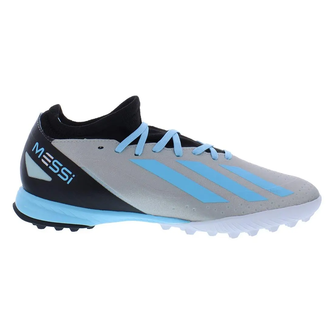 Adidas X Crazyfast Messi.3 Turf Unisex Shoes Size 13 Color: Silver - Silver Metallic/Bliss Blue/Core Black, Main: Blue
