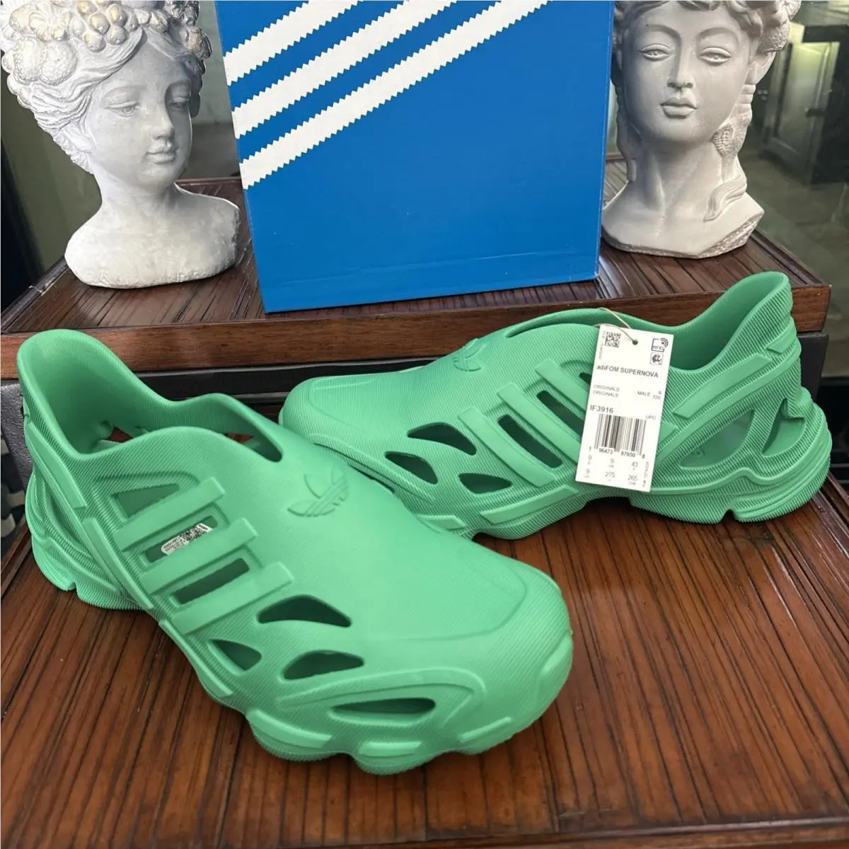 Adidas Adifoam Supernova Men Size 10 Semi Court Green Slip ON Running Shoe