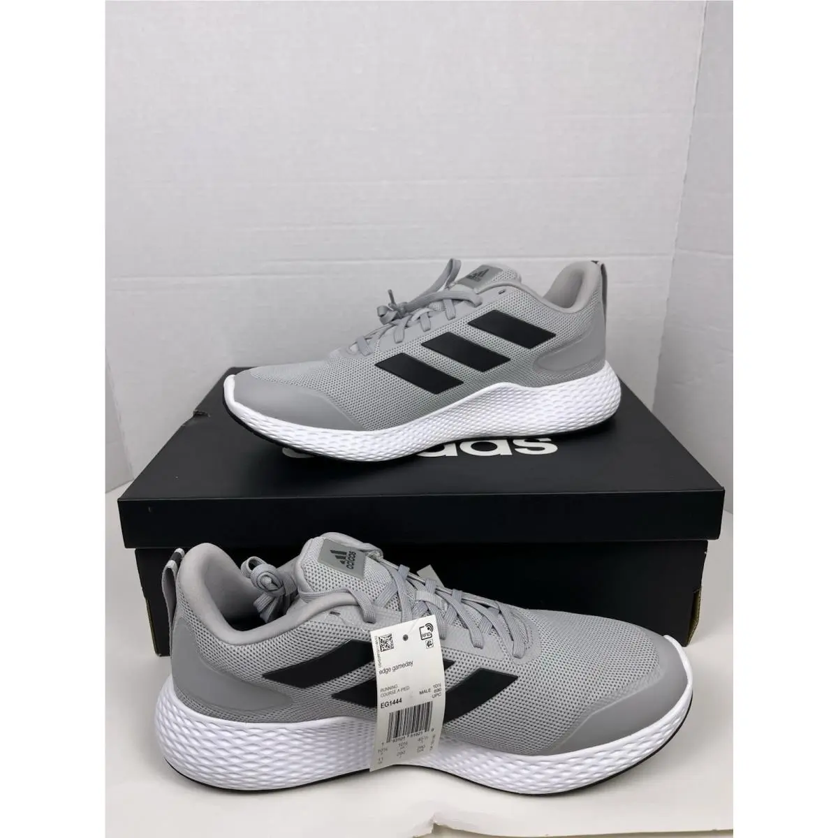 Adidas Edge Gameday EG1444 Gray Black Mens 11 Running Training Shoes Bounce
