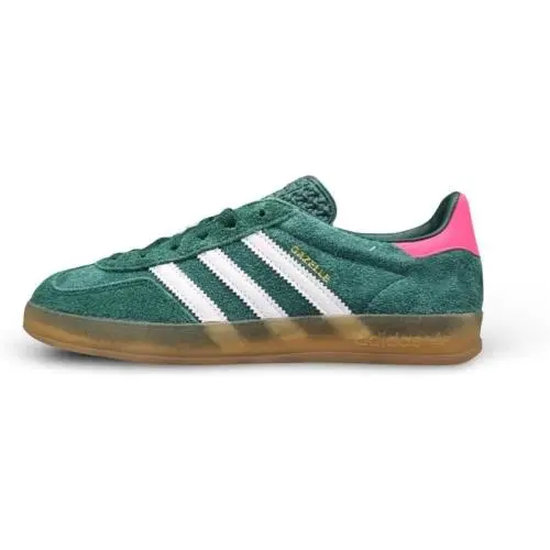 Adidas Gazelle Indoor Women’s Collegiate Green Pink Sneakers Size 6 - Collegiate Green / Footwear White / Lucid Pink