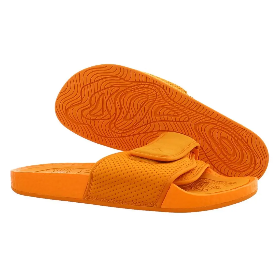 Adidas Chancletas HU Slide Mens Shoes Size 7 Color: Bright Orange