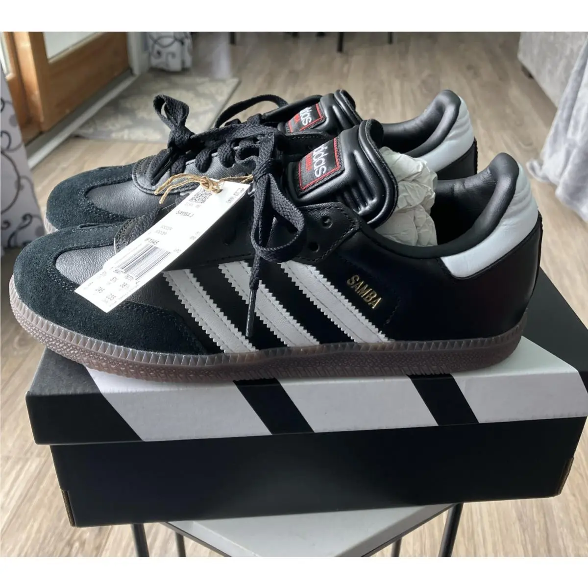 Adidas Samba J Youth 6 Black White Gum Sole IF1945 Classic Soccer