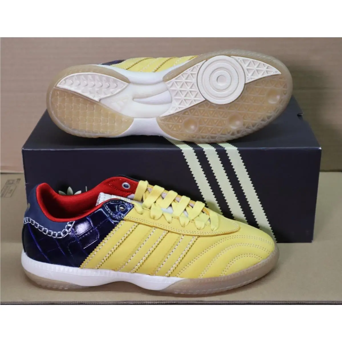 Adidas Wales Bonner Yellow/blue/gum Retro Samba Millennium IH8407 US Mens Size 7
