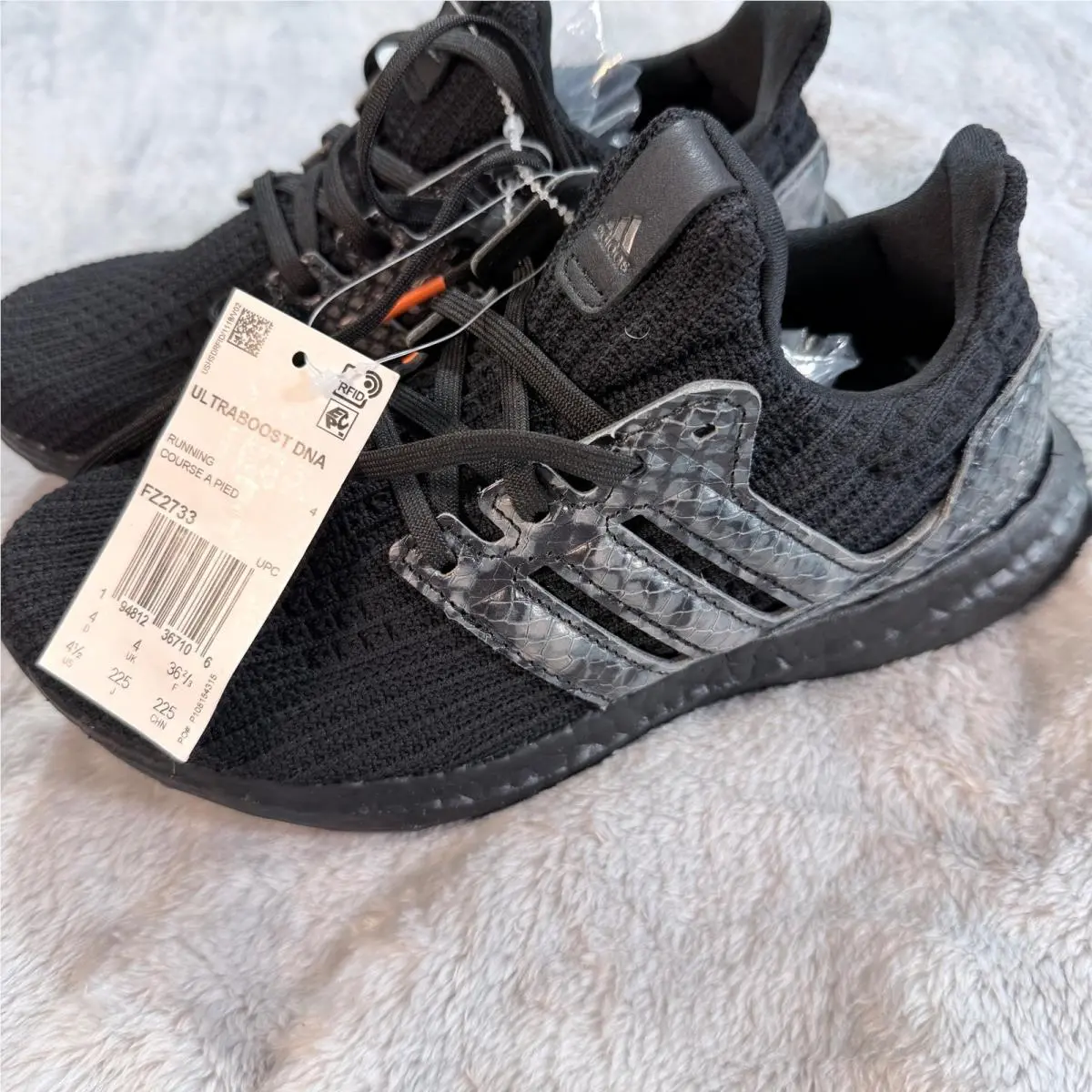 Adidas Ultraboost Dna Running Snake Skin FZ2733 Black Sneakers Shoes Men`s 4.5