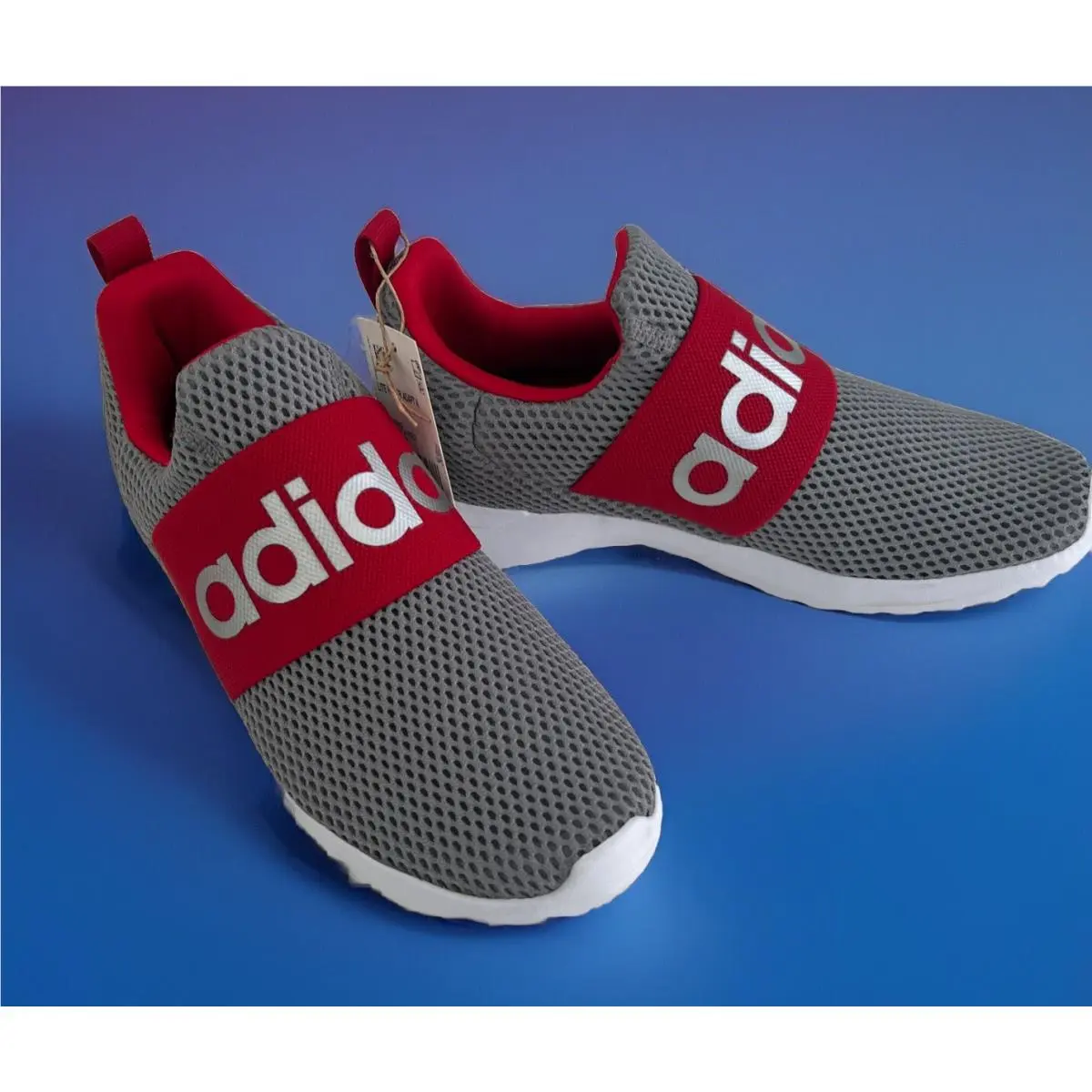 Adidas Size 3 Lite Racer Adapt 4.0 Running Athletic Slip On Sneakers Gray