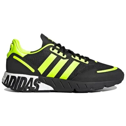 Adidas ZX 1K Boost `bold Logo Graphic - Black Solar Yellow` FY3632 -size 8