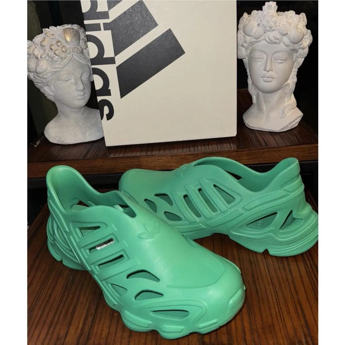 Adidas Adifoam Supernova Men Size 11 Semi Court Green Slip ON Running Shoe