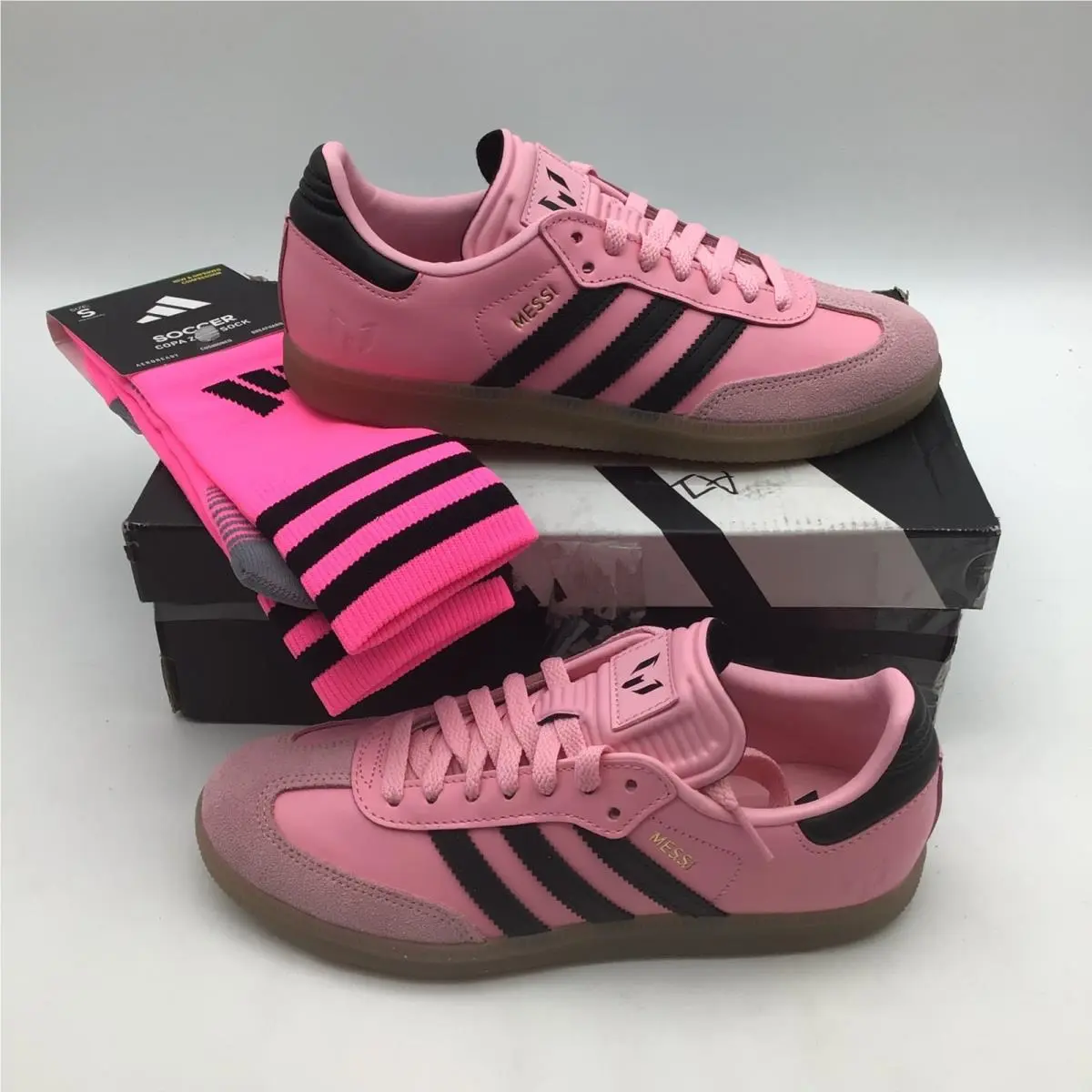 Adidas Samba Messi Miami Pink Black Gum Sneakers JP7844 Mens Size 6.5
