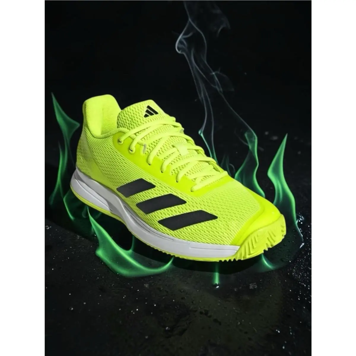 Adidas Courtflash Speed 2 Men`s Tennis Shoes Yellow Black JP5230 Size 11