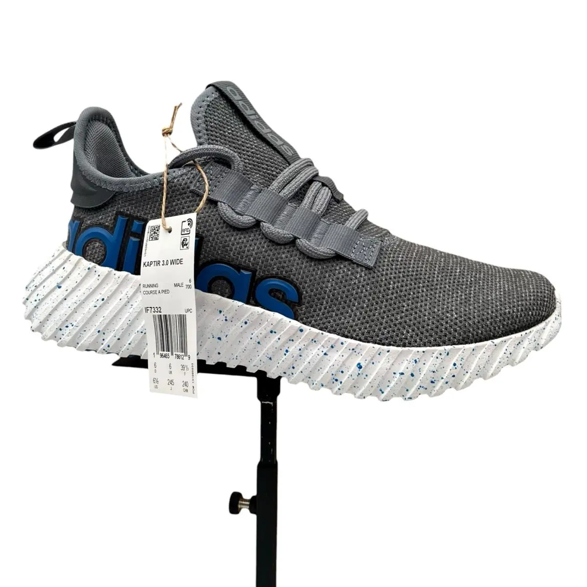 Mens Kaptir 3.0 Running Shoes Size 6.5 Wide Grey Blue Knit Upper Sneakers by Adidas