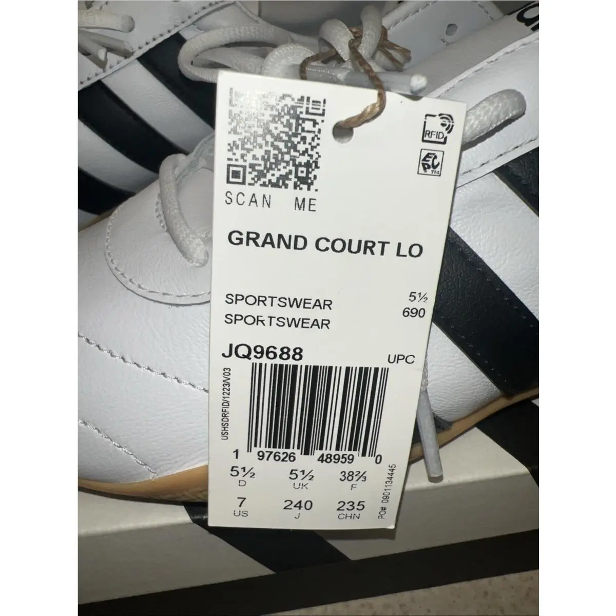 Adidas shoes - adidas Grand Court - Grand Court - JQ9688 - White/Black (UPC: 0197626489590) 0