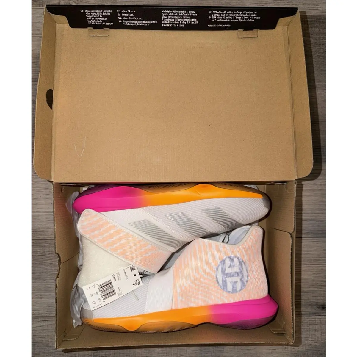 W/ Box Adidas Harden B/e 3 Basketball Shoes White Orange Pink EF5290 SZ 11
