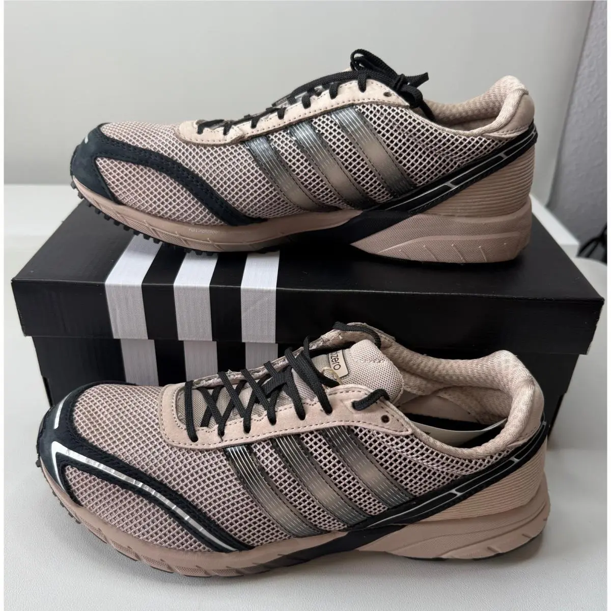 Adidas Adizero Adios OG Wonder Taupe Black Womens Sneakers JQ1786 Size 9