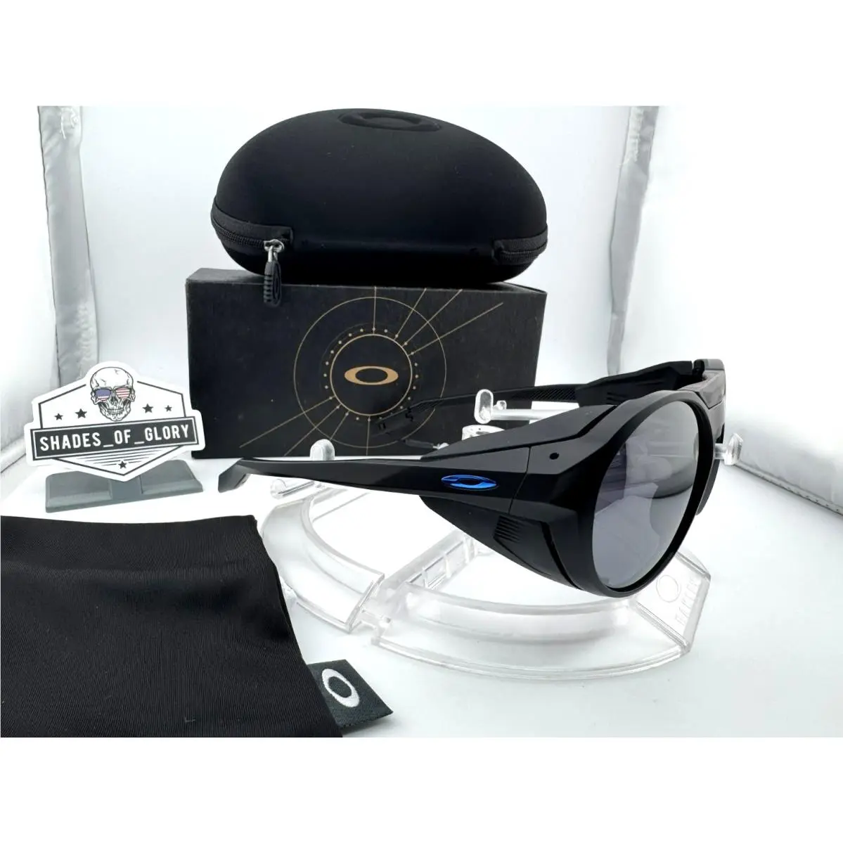 Oakley Clifden Custom Matte Black W/ Prizm Black Iridium Team Blue Sunglasses