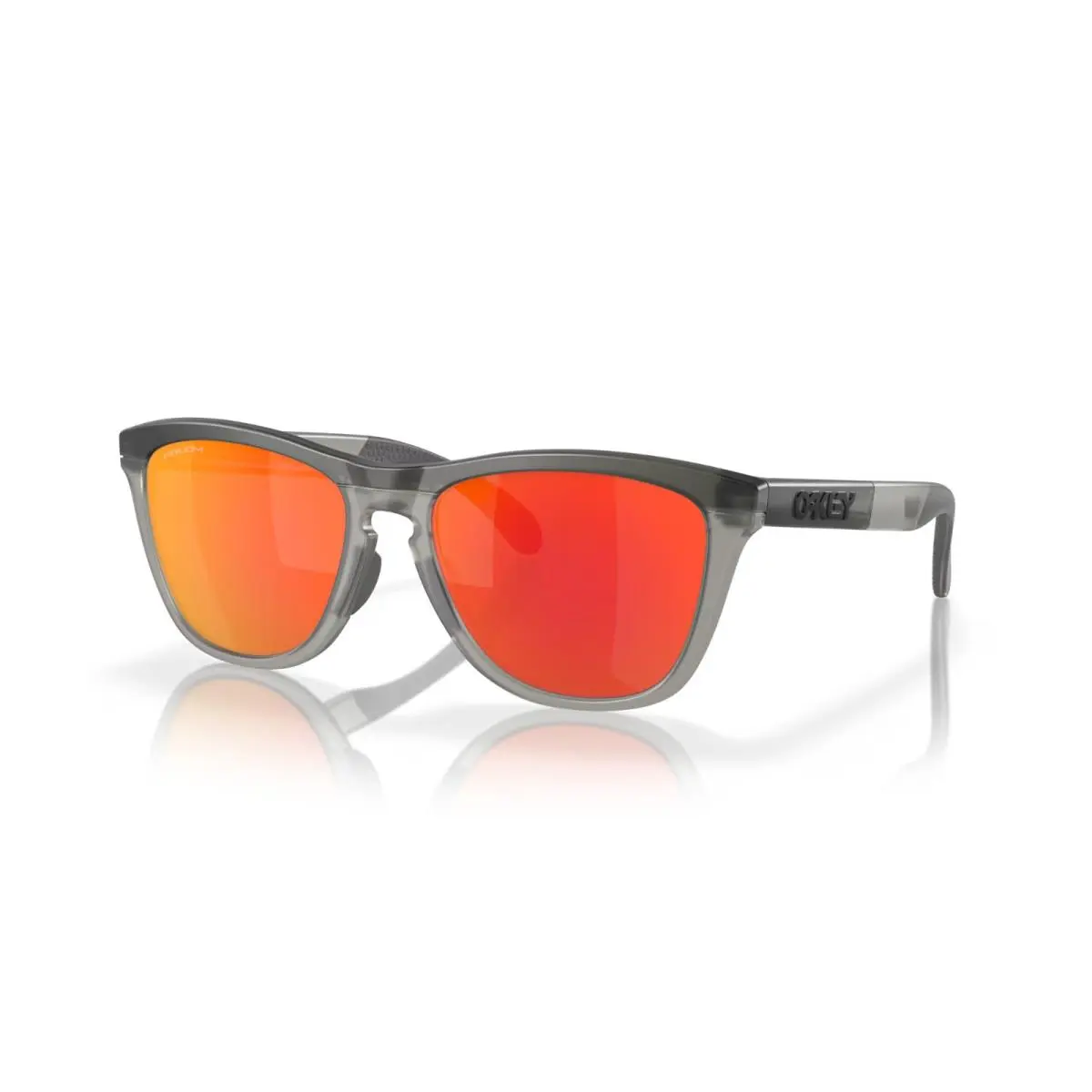 Oakley Frogskins OO9284-0155 Sunglasses Matte Crystal Grey Prizm Ruby Lens