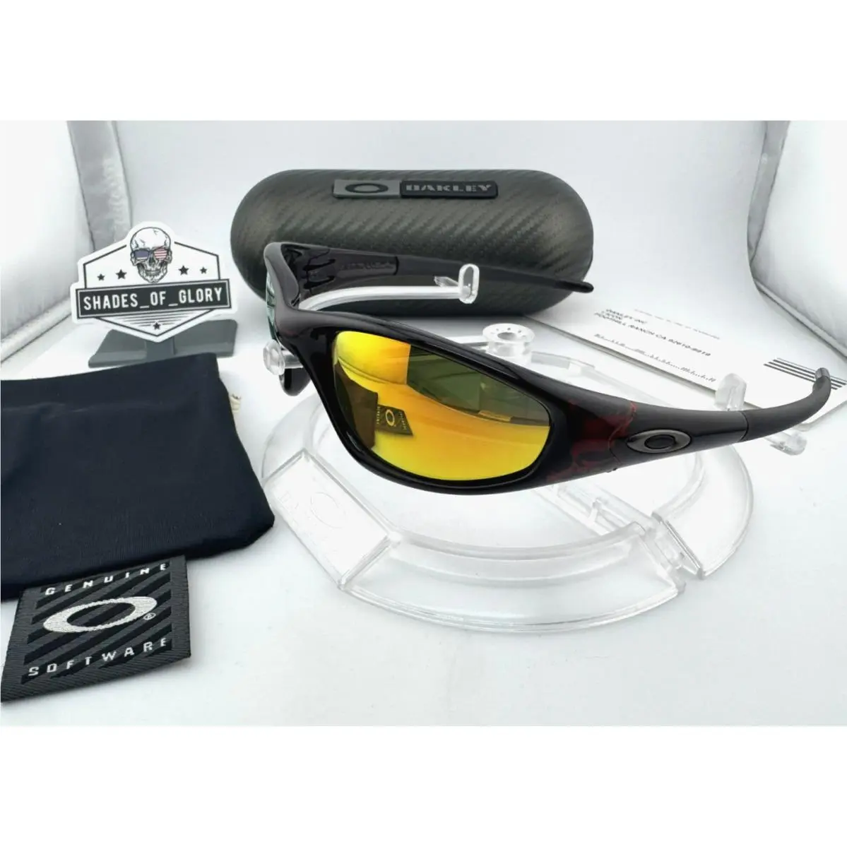 Oakley Straight Jacket Blood Skull W/ Fire Iridium Sunglasses 04-272 Rare 1999