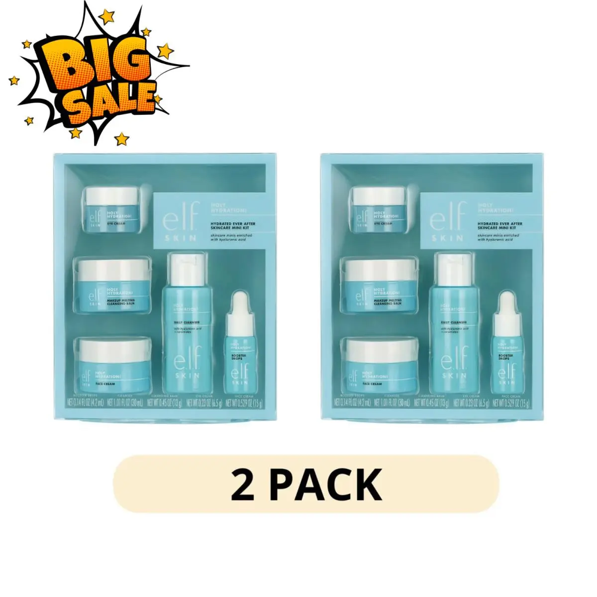 2 Pack E.l.f. Hydrated Ever After Skin Mini Kit Skincare Gift Set