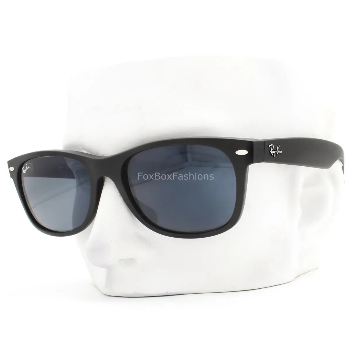 Ray-ban Wayfarer Sunglasses RB2132 622/R5 Black Rubber Blue Glass 55mm Wcase