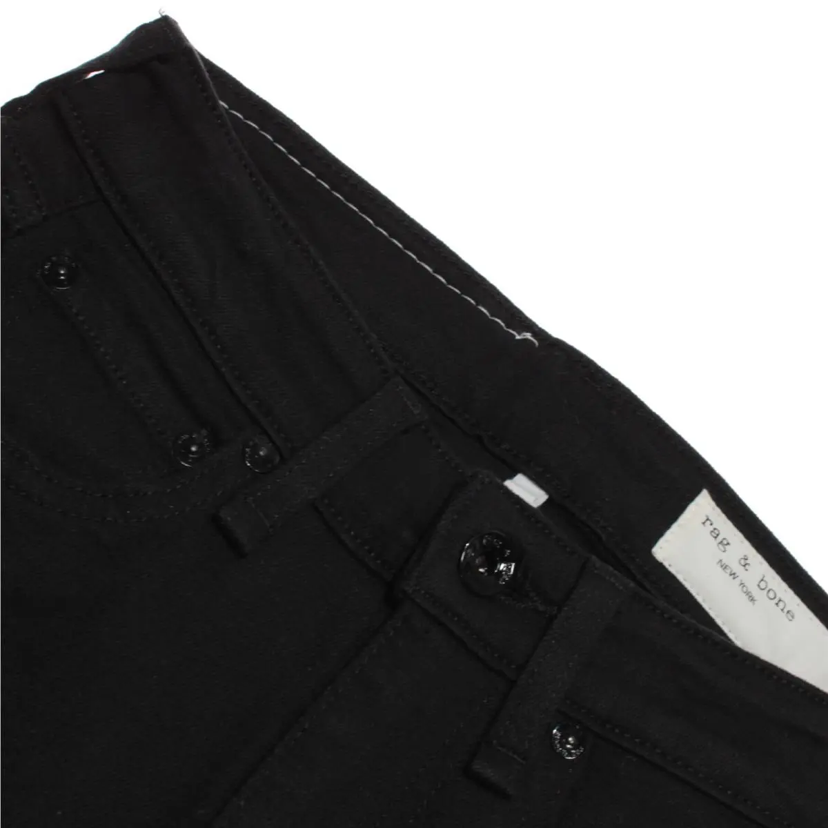 Rag Bone Jeans Sz 23 US Nina High Rise Skinny in Black Viscose Blend