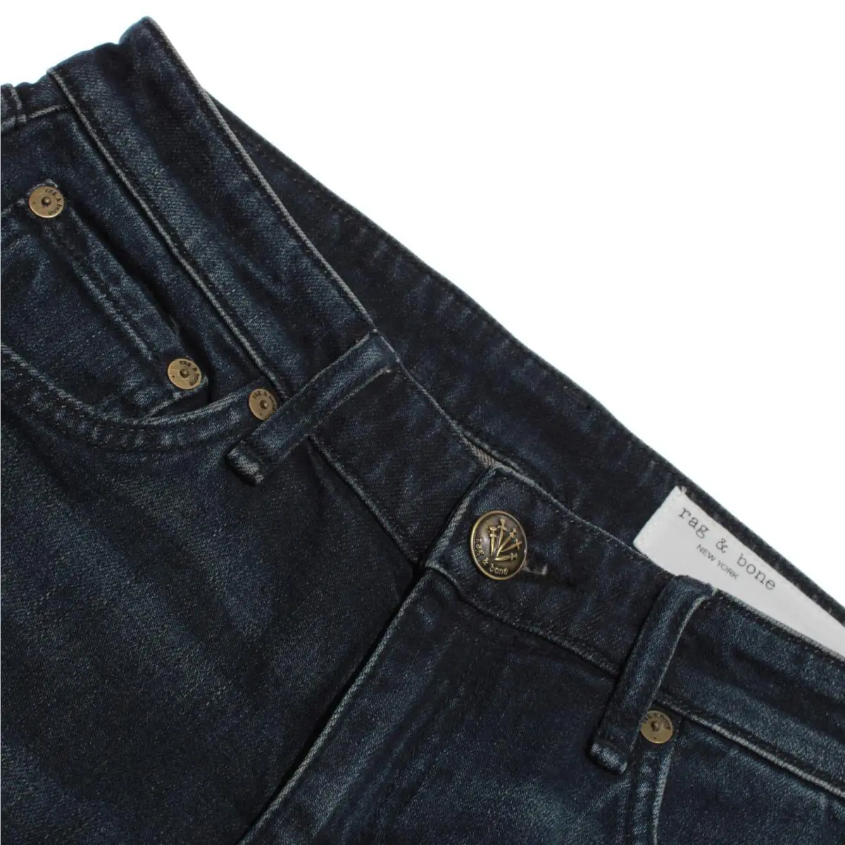 Rag Bone Denim Jeans Sz 24 US Dre Low Rise Boyfriend in Blue Cotton Blend