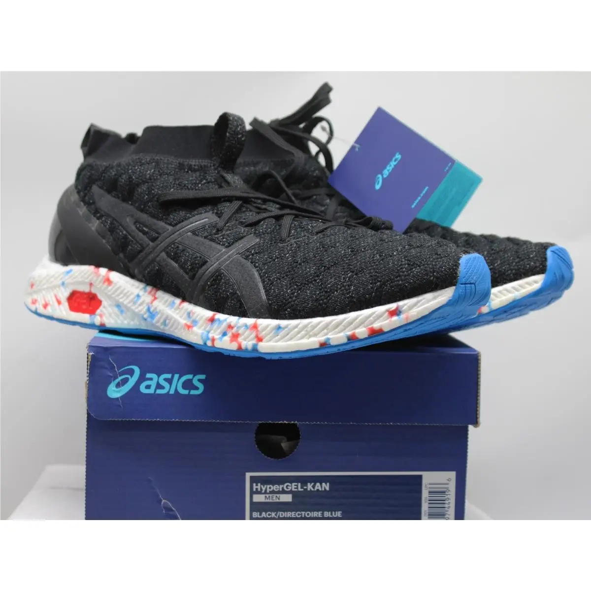 Asics 1021A032 Men`s Hypergel-kan Running Shoe Black/blue SZ 13