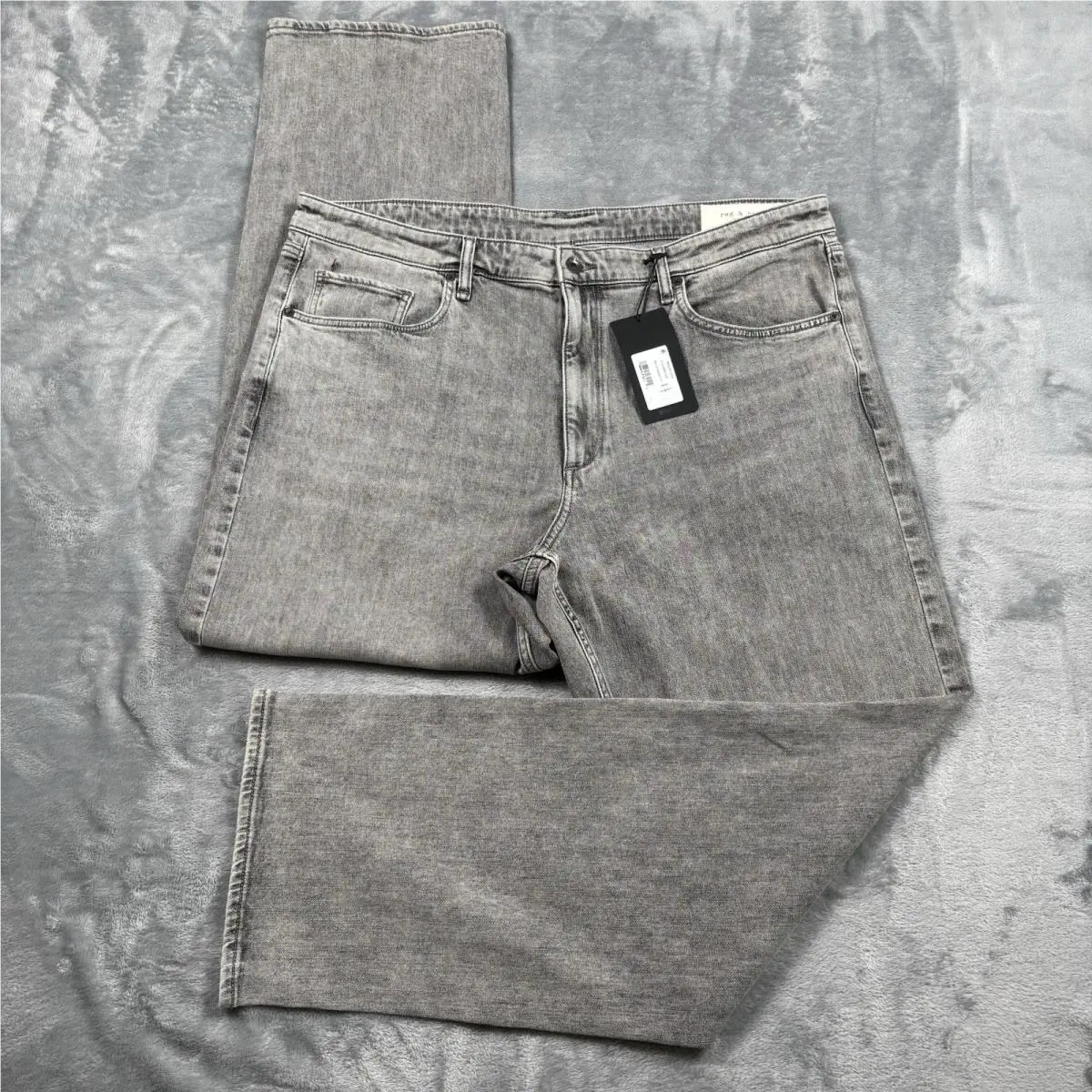 Rag Bone RB4 Straight Fit Jeans Mens 38x32 Gray Stockbridge Wash Denim