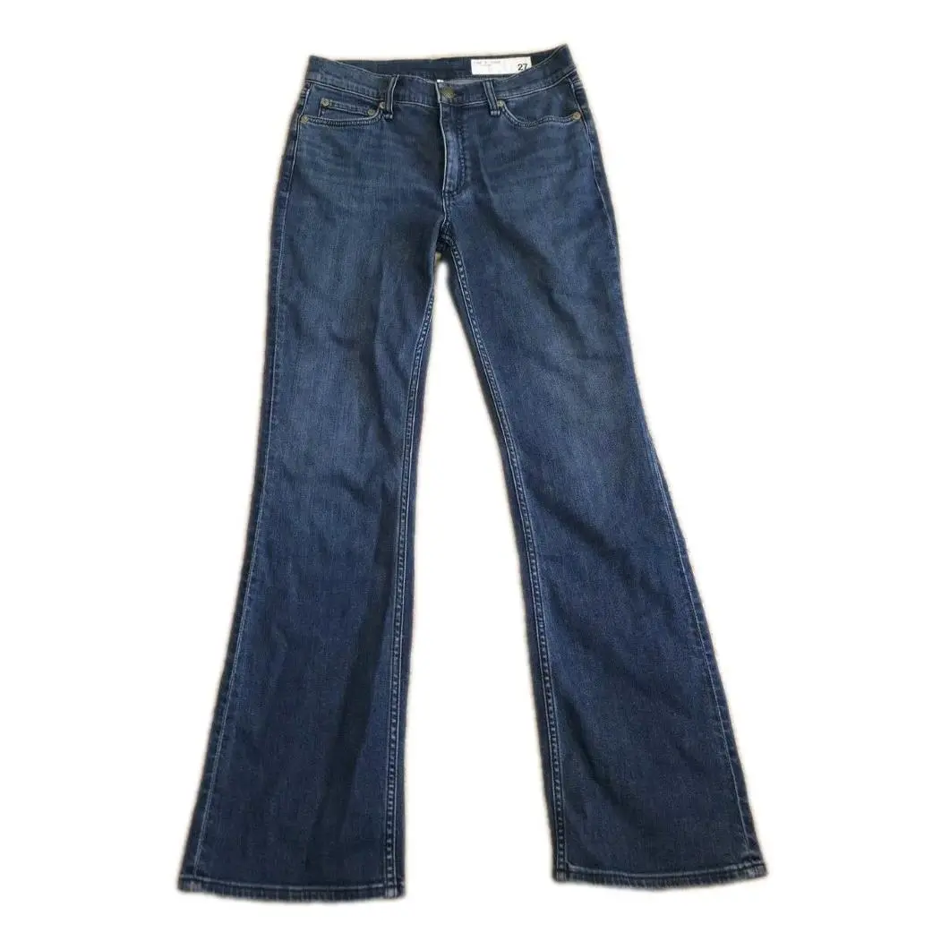 Rag Bone Womens The Peyton Bootcut Mid-rise Blue Stretch Denim Pants Sz 27