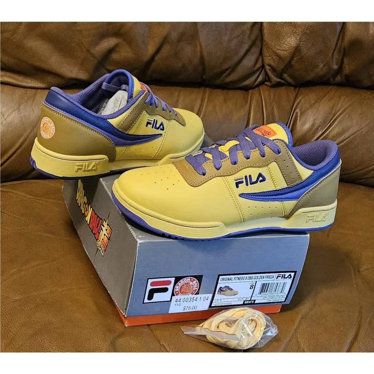 Men`s Fila Fitness X Dragon Ball Super Leather Sneakers Size 8