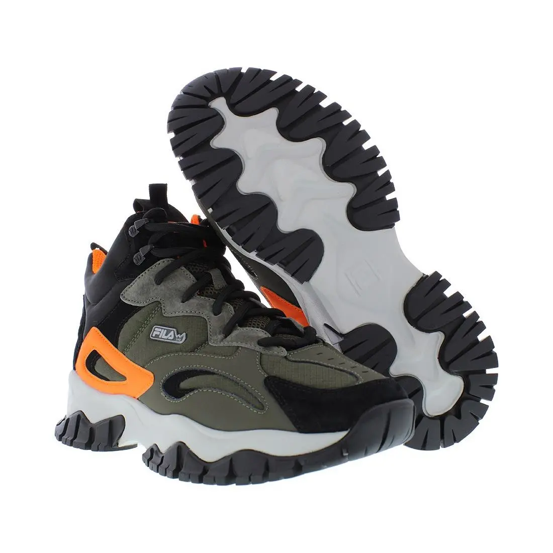 Fila Ray Tracer Tr 2 Mid Mens Shoes Size 8.5 Color: Olive/black/orange