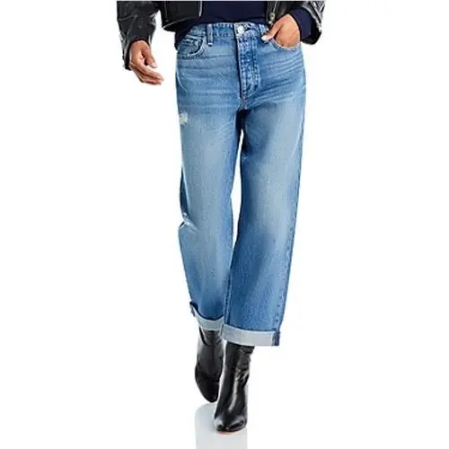 Rag Bone Dre Low-rise Cuffed Baggy Jeans Women`s 25 Meyer Zip/button Closure by Rag & Bone