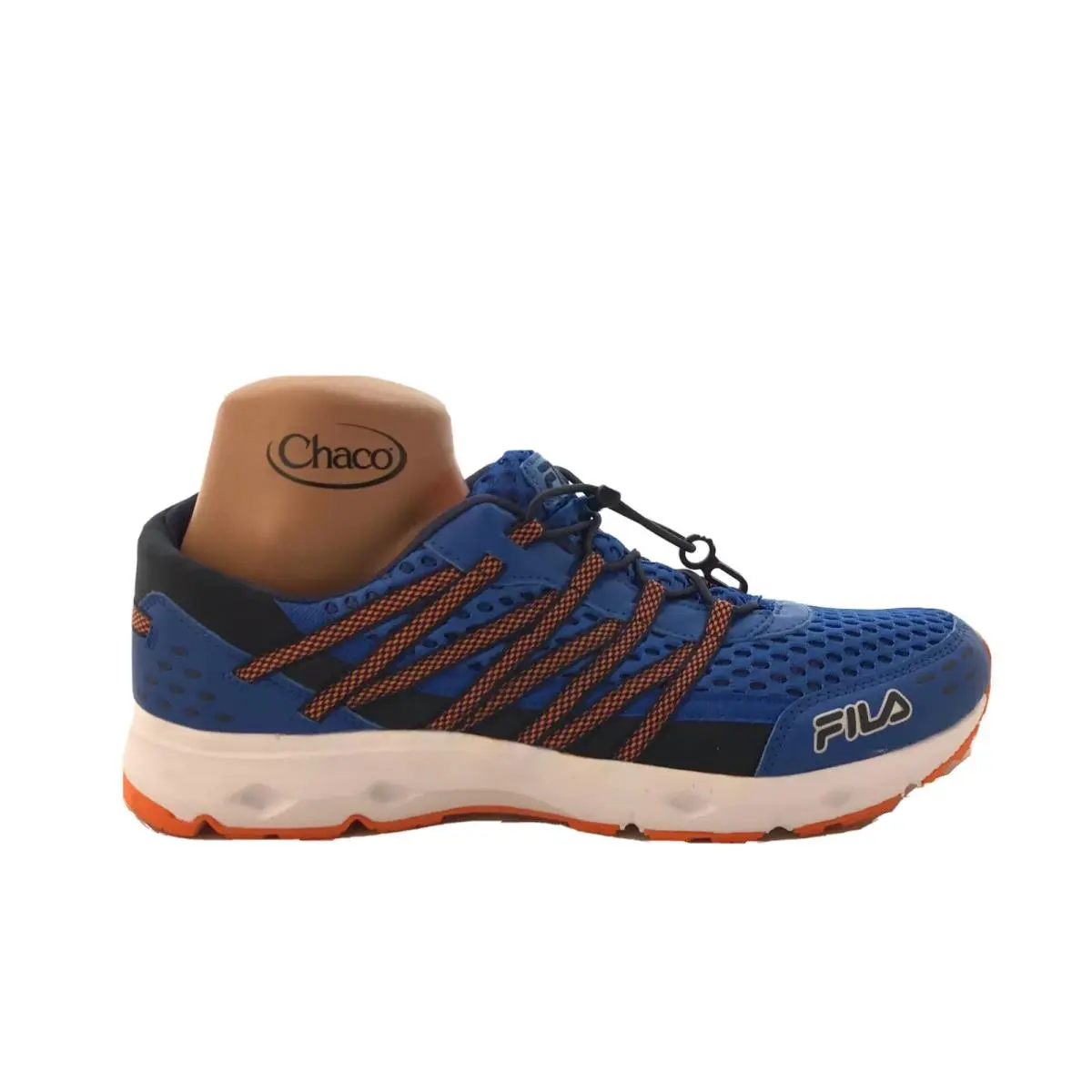 Men’s 10.5 Fila Bright Royal Blue Orange Mesh Running Tennis Sneaker