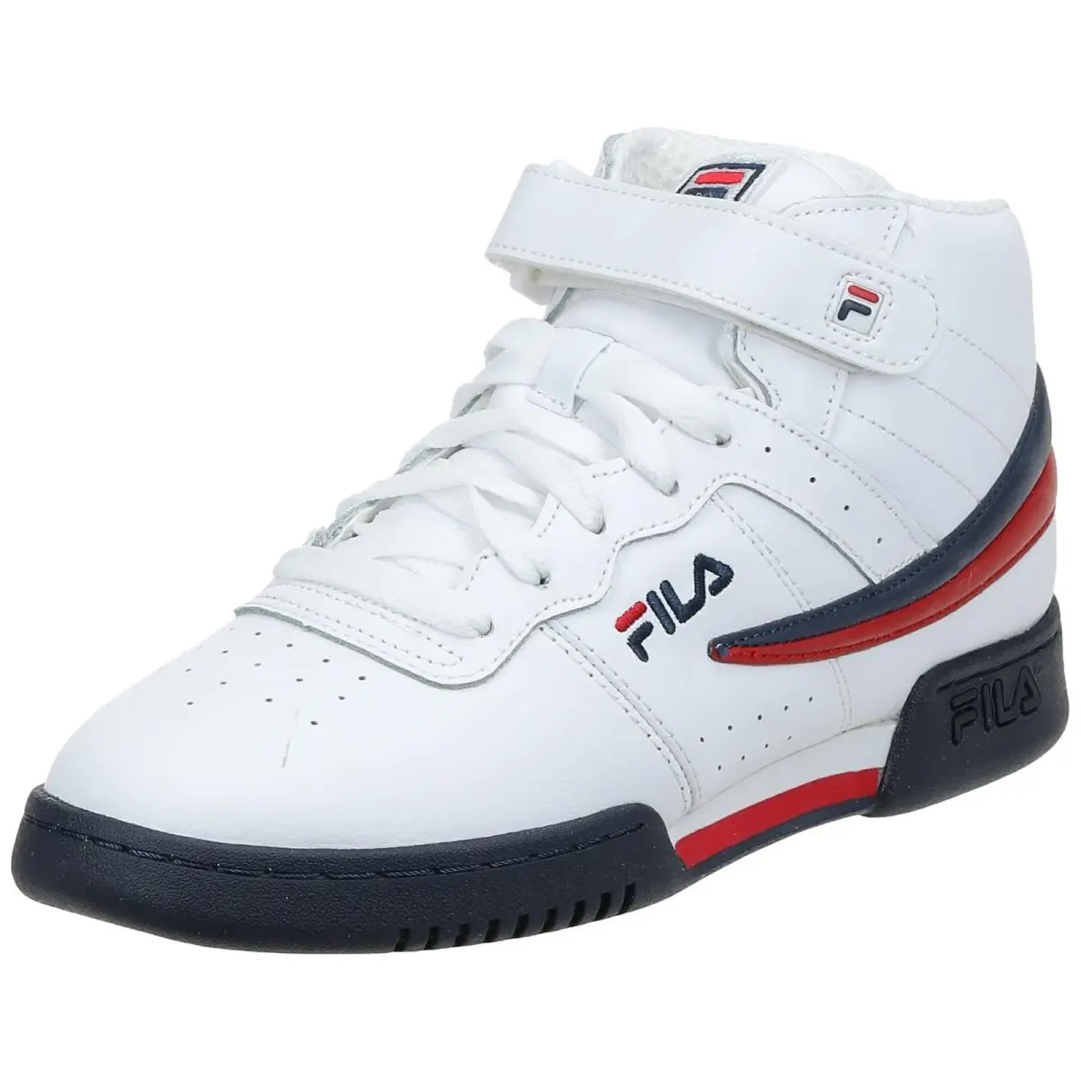 Fila Womens F-13 Big Sneaker White/navy/red 4 Big Kid US