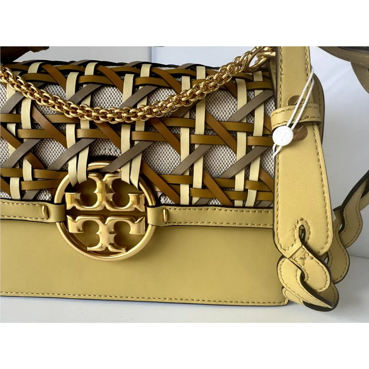 Tory Burch Women`s Bag Miller Basketweave Shoulder Handbag