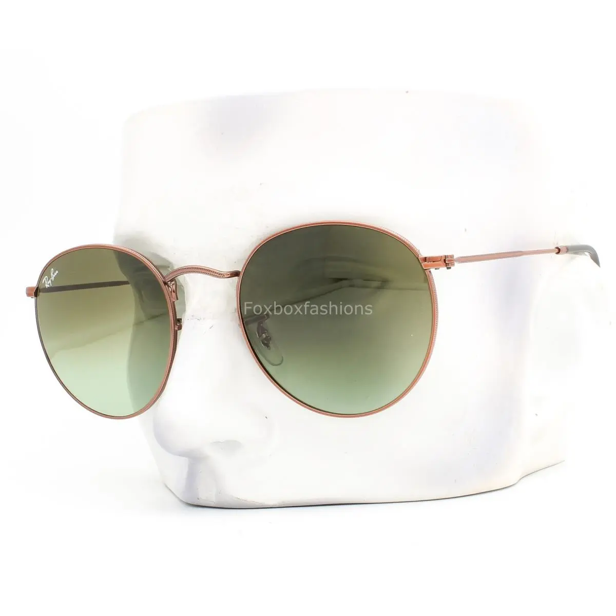 Ray-ban RB 3447 9002/A6 Sunglasses Round Metal Bronze Copper Green 53mm W/case