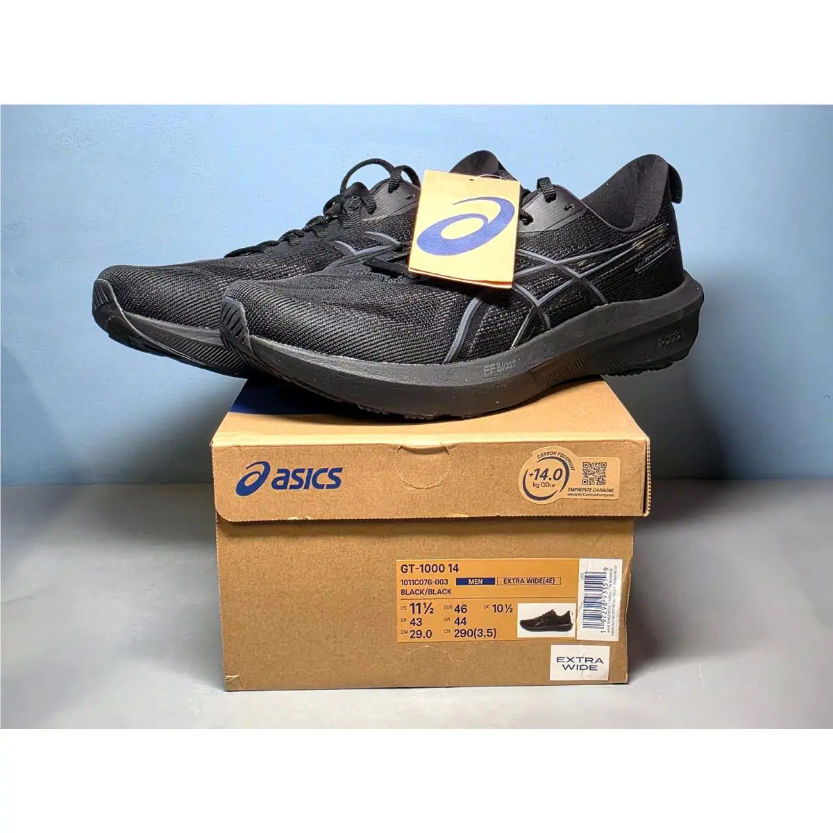 Asics GT-1000 14 Running Shoes -mens 11.5 Extra Wide 4E Black/black
