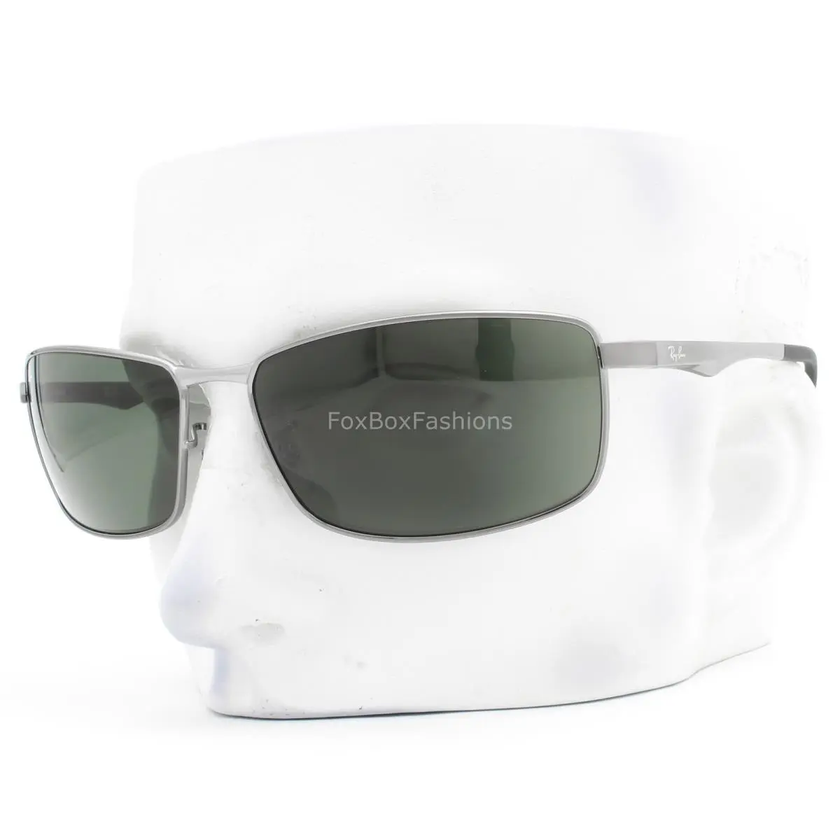 Ray-ban Sunglasses RB 3498 004/71 Gunmetal Dark Silver Green Tinted 64mm W/case