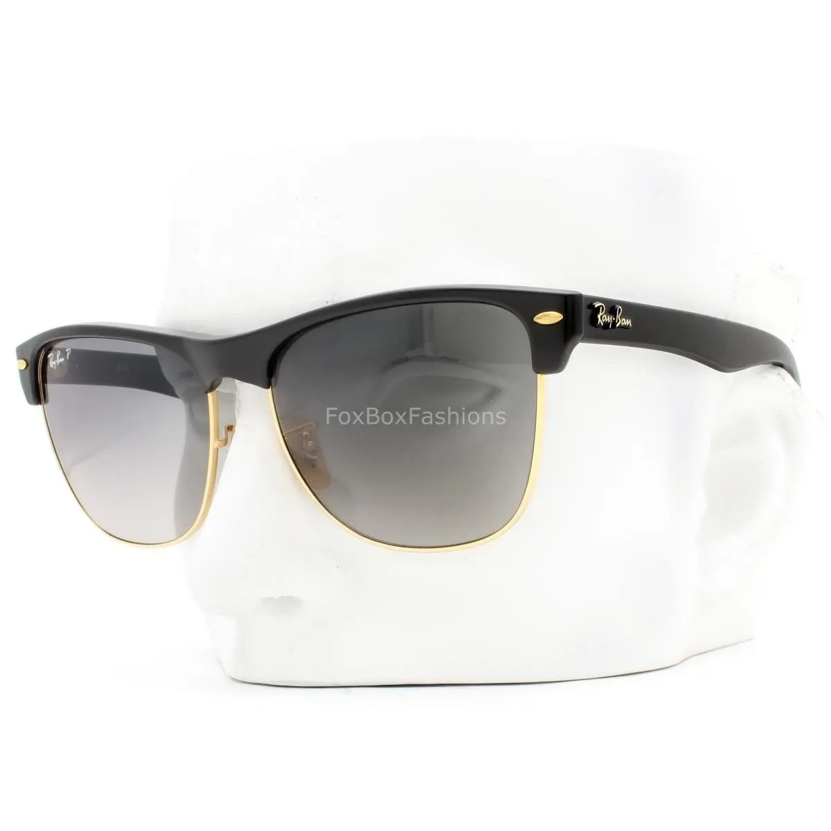 Ray-ban Clubmaster Sunglasses RB4175 877/M3 Black Gold Polarized Glass 57mm Case