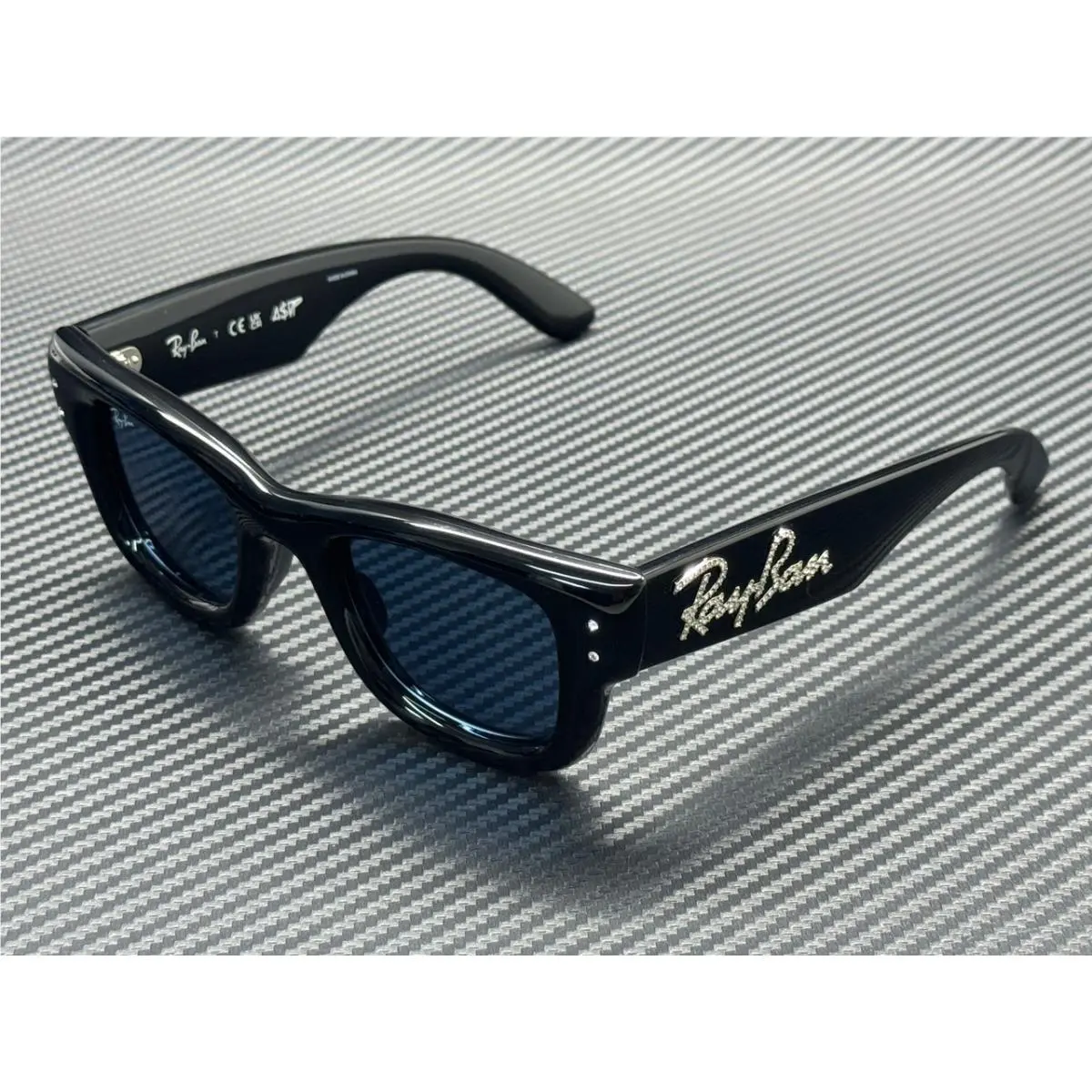Ray Ban RB4940B 686480 Black Dark Blue Wayfarer Puffer Unisex 47 mm Sunglasses