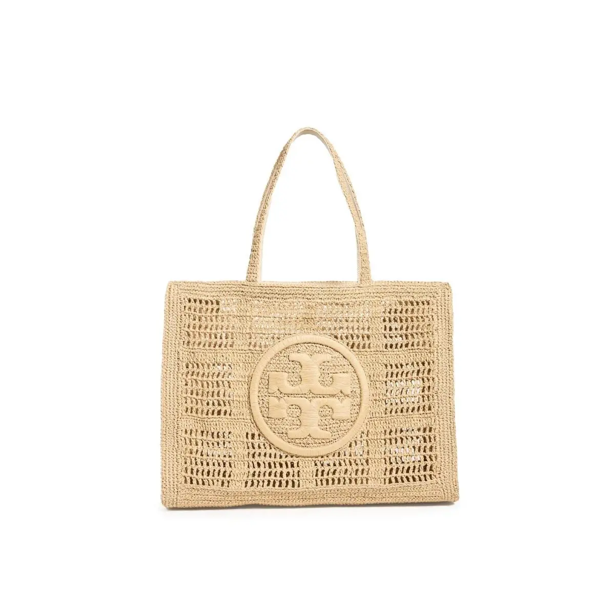 Tory Burch Womens Ella Hand Crocheted Large Tote Bag Designer Shoulder