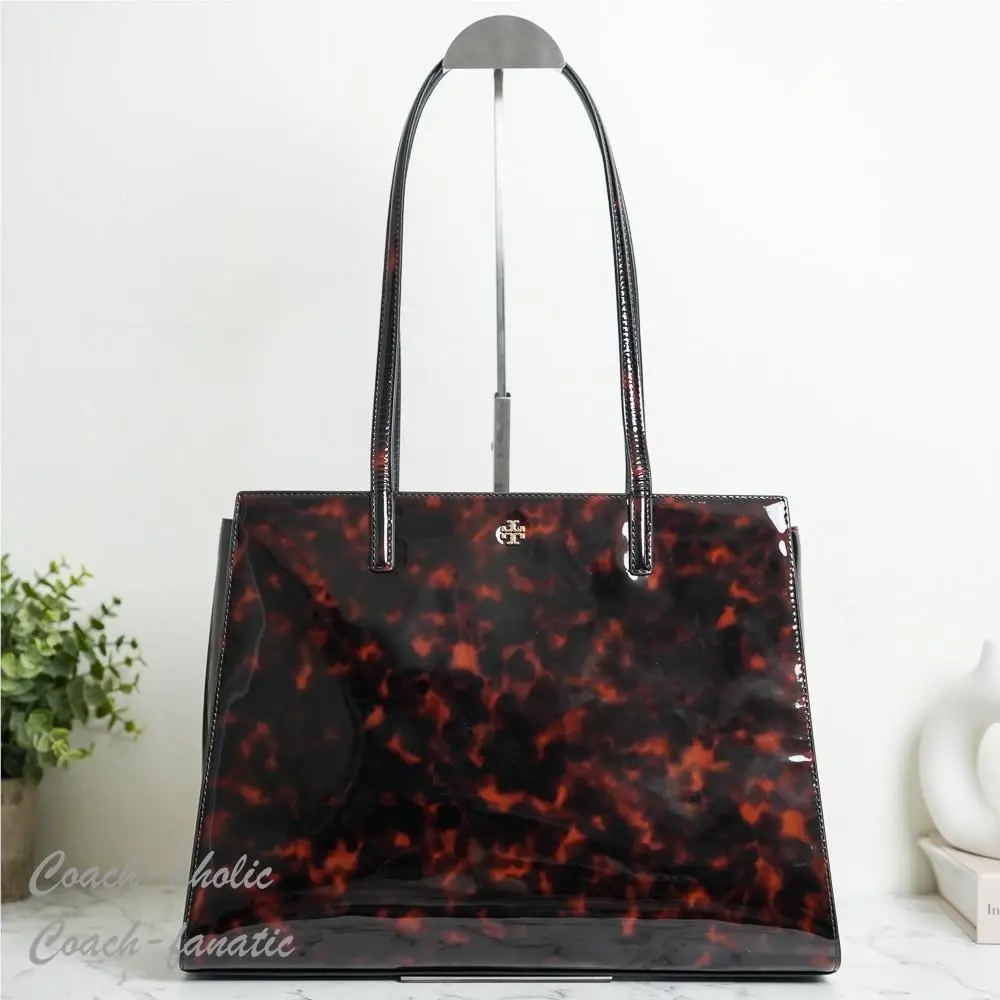 Tory Burch Emerson Tortoise Patent Leather Work Tote 165968