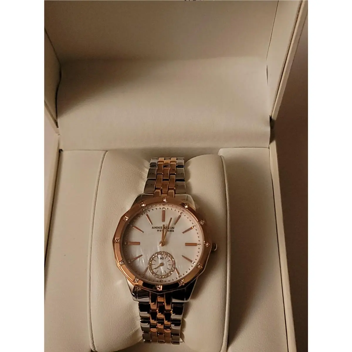 Anne Klein York Two-tone Swarovski Crystal Ladies Watch 12/2305MPRT