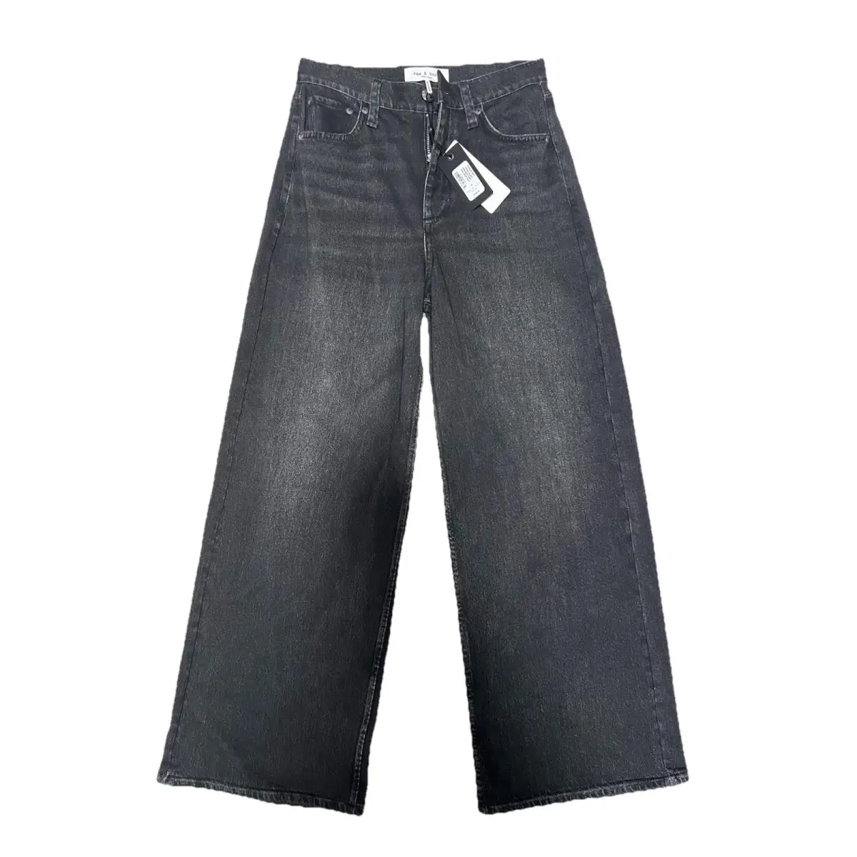 Rag Bone Miramar Terry Andi Wide Leg Pants Faded Black 25 Sweatpants Jeans